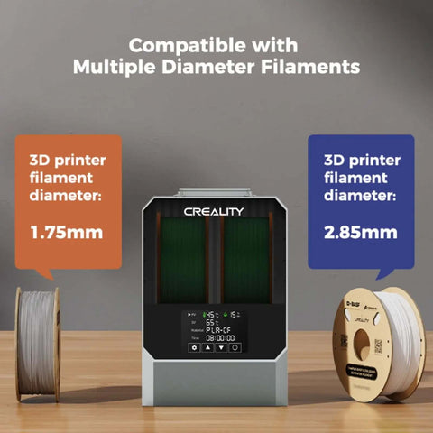 Filament Dryer Plus Dual Spool Storage with Built In Fan and 4 Inch Touch Screen PTC Heating Dehydrator Box for 1.75 to 2.85mm Filaments