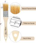 Diagram of 1 Inch Natural Bristle Paint Brush Set 16 Pack For Chip Painting Wood Stain And General Finishing with features labeled