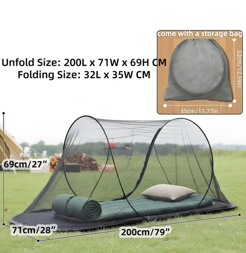 Ultra Dense Mosquito Tent With Foldable Mesh For Single Person Keeps NoSeeUms Out With TightWeave Net Perfect For Camping Travel Patio Includes