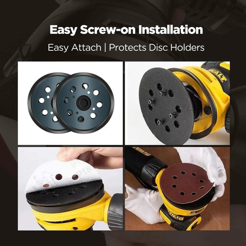 2 Pack 5 Inch Orbital Sander Replacement Pads With 8 Hole Dust Extraction And 4 Screw Holes Hook And Loop Mount on sander