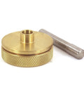 Premium Brass Router Template Guide Bushing With Dead On Center Alignment Pin for smooth routing, showing 9/32 inch inner diameter.