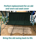 Outdoor Replacement Swing Seat Cover For Patio Swing And Bench Heavy Duty Canvas Waterproof Chair Cushion Replacement Easy Install Weather Resistant Garden Swing 54 Inch Long
