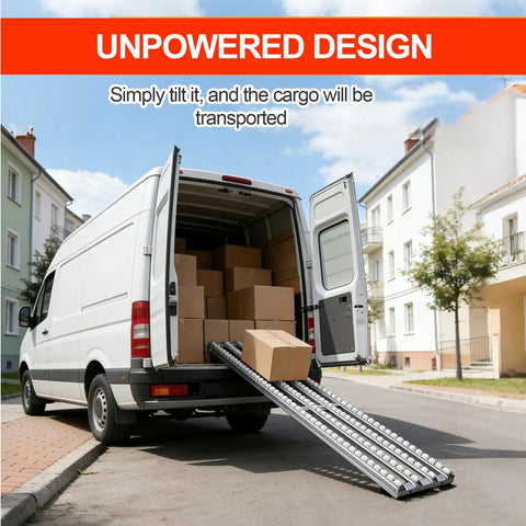 Lightweight Gravity Roller Conveyor Modular Cargo Slide Track Portable Zero Power Loading Dock Workbench Industrial Workhorse for smooth unloading.