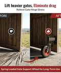 8 Inch Spring Loaded Gate Caster Wheel Heavy Duty Pipe Gate Roller Smooth As Butter Outdoor Slider installed to relieve hinge stress.