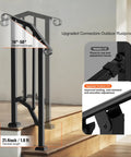 Heavy Carbon Steel Handrails For Outdoor Steps One Step Stair Rail Kit with adjustable angle and rustproof connectors.