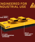 60 Inch Forklift Broom Attachment Heavy Duty Industrial Sweeper With 6 Row Polypropylene Bristles, solid steel body design.