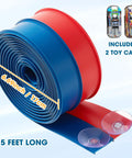 Flexible Fifteen-Foot Fun-Filled Kids Race Track With Two Toy Cars Safe US-Certified PVC Repeats Bends And Loops Compatible 1/64 Scale