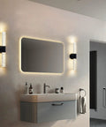 Black Modern LED Vanity Light Fixture Wall Sconce With Bubble Crystal Design Nineteen Point Eight Inch Long 3000K Warm White
