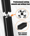 Close-up of Ten Pack 31.5 Inch 2020 Aluminum Extrusion T Slot Rail European Standard Anodized Black Linear Rail showing finish and profile.