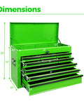 Heavy Duty 24 Inch Metal Tool Chest With Nine Ball Bearing Drawers Eva Lined Organizers Smooth As Silk Glides dimensions illustration