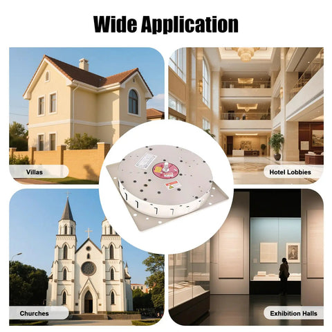 Heavy Duty Electric Chandelier Hoist 330 Lbs Motorized Ceiling Lift Remote And Wall Switch For High Ceilings shown in villas, hotel lobbies, churches, and exhibition halls.
