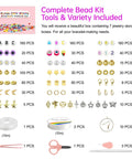 All In One Glass Seed Beads Kit With Over 44000 Beads In 144 Colors 1000 Charms Clasps Chains Needles Threaders Elastic Cords