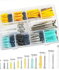 Heavy Duty Self Drilling Drywall Anchors Kit 220 Piece Wall Plugs Expansion Bolts Yellow Zinc Plated Carbon Steel Rust Resistant Quick Install No Pre Drill For Drywall And Light Masonry Projects in organizer box