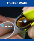Close-up of Self Adhesive Tire Liner For 1.95 To 2.125 Inch Tires showing thicker wall comparison with another liner.