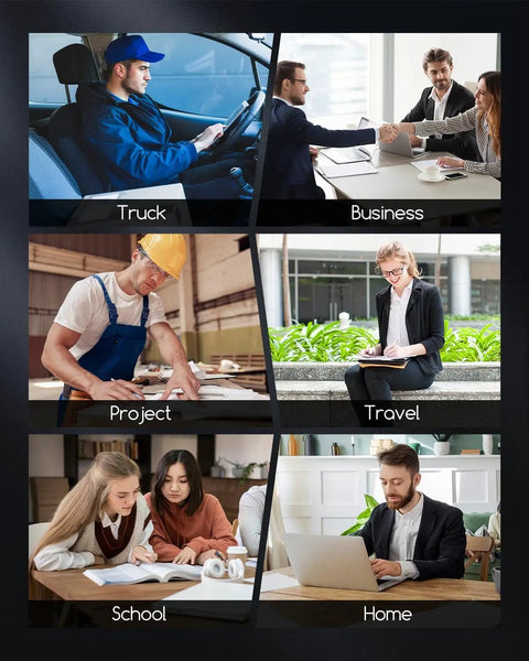 Real Deal Inkless Portable Printer Wireless Bluetooth Thermal Compact Travel Setup Rechargeable Battery Lightweight Handheld Machine in various settings.