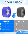 Comparison of HEPA Filter Replacement and Motor Cover for Dyson V8 V7 showing material quality differences
