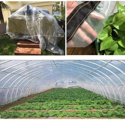 Two Pack Clear Tarp Waterproof With Grommets 8x10 Ft Transparent Tarpaulin Multi Purpose Plastic Sheet Cover For Garden Greenhouse 4.7 Mil