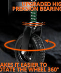 8 Inch Fence Gate Wheels Beefy 800 Lb Capacity Heavy Duty Gate Caster with cushioned spring suspension shown in close-up