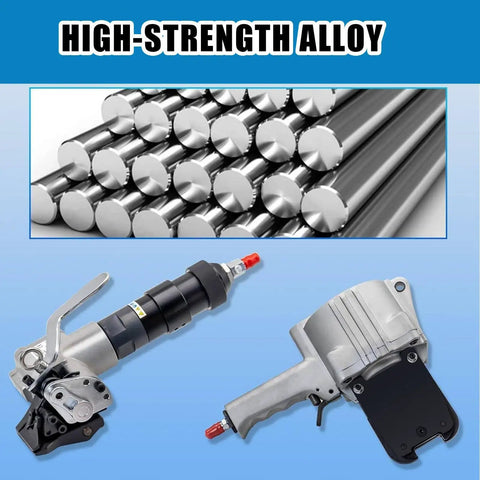 Heavy Duty Pneumatic Metal Strapping Tool Set For Industrial Bundling No Power Needed Yet Packs A Punch, durable alloy construction