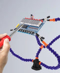 Flexible Handy Third Hand Soldering Station With Blue Vise Clamp And Adjustable Welding Table Stand For PCB Repair