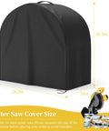 Heavy Duty Miter Saw Cover With Integrated Dust Guard Boasts Solid Shop Armor For Twelve Inch Equipment size 28.3x24 inches