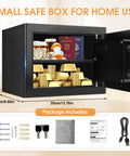 Heavy Duty Home Safe With Fireproof And Waterproof Protection Digital Security Safe With Key And Combo Lock open showing contents