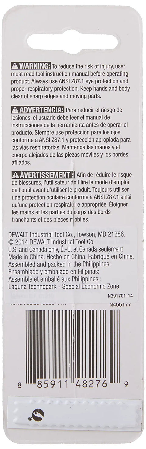 Impact Ready 5/16 Inch 18 UNC Drill Tap With 1/4 Inch Hex Shank safety warning and instructions on tool use.