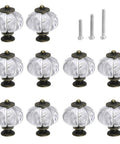 Clear Acrylic Pumpkin Cabinet Knobs Set Of 10 Dope Vintage Decorative Drawer Pull Handles with screws for Doors, Closets, Dresser.