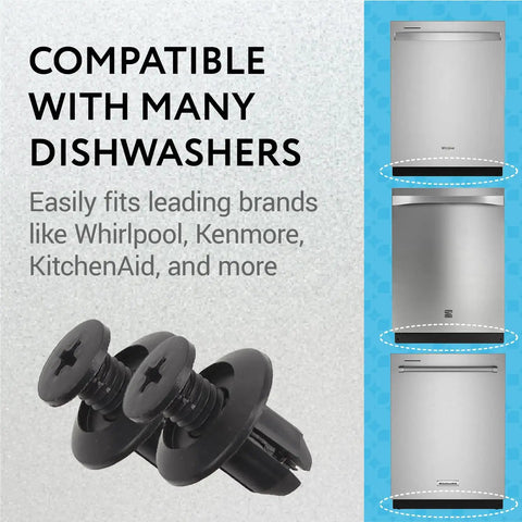 Dishwasher Kick Plate Clips Black D Shape One Size Universal Fit No Fuss Easy Install Fits Kenmore KitchenAid Whirlpool Dishwashers