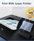 Laser Clear Waterslide Decal Paper 20 Sheets A4 Size Transparent Printable for laser printer showing decal print output.