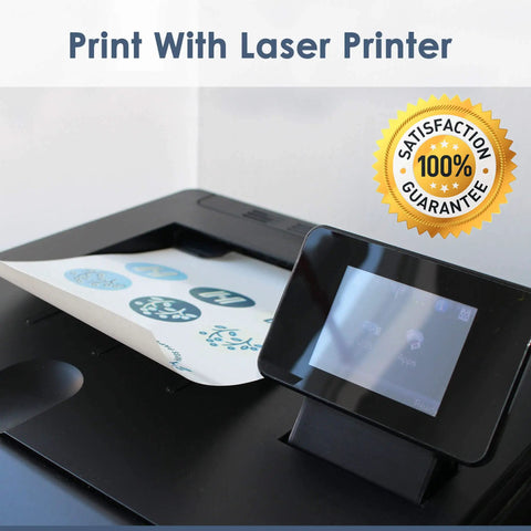 Laser Clear Waterslide Decal Paper 20 Sheets A4 Size Transparent Printable for laser printer showing decal print output.