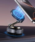Heavy Duty Car Phone Holder Magnetic Mount With 360 Degree Rotation And Beefed Up Vacuum Suction For MagSafe Phones