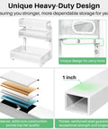Unique Heavy Duty 2 Pack Under Sink Organizer With Adjustable 3 Tier Metal Pull Out Drawers For Kitchen Cabinet And Bathroom Vanity.