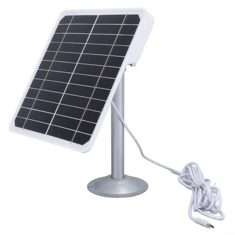 5V 20W Solar Panel for Outdoor Security Camera with USB-C and Charger, 360 Degree Adjustable Bracket, IP66 Waterproof, Type-C Cable Included