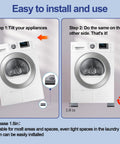 Installed view of washing machine on four anti-vibration pads; 1.8 in height, 4-piece stabilizer set