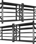 Workhorse Grade Heavy Duty 4 Tier Steel Shelving Rack With 6400 Pound Capacity And Totally Adjustable Shelves, black industrial shelving units.