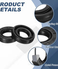 Oil Seal 16x30x7mm TC Nitrile Rubber Double Lip Seal With Hook Kit And Spring For Mechanical Auto Bearing Shaft 2 Pack Black, close-up of spring steel and metal frame
