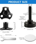 Heavy Duty Furniture Levelers 12 Pack Adjustable Leveling Feet With T Nut Kit For Tables Cabinets Sofas size and parts diagram.
