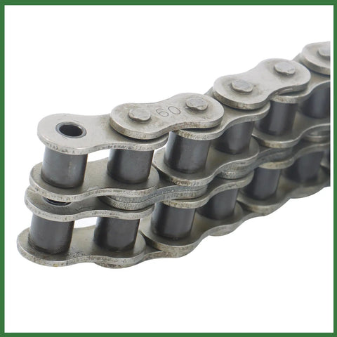 Heavy Duty 60-2 Double Row Roller Chain Kit Fits Industrial Machinery And Food Processing Plus Textile Equipment Easy Install With Connecting Links, 60-2 steel chain