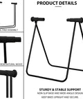 Foldable Aluminum Bike Stand For Road Bikes Mountain Bikes And E Bikes, Portable Floor Rack with tool-free assembly