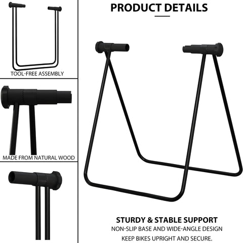 Foldable Aluminum Bike Stand For Road Bikes Mountain Bikes And E Bikes, Portable Floor Rack with tool-free assembly