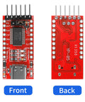 Front and back view of USB To TTL Serial Converter Adapter With Type C Cable For Arduino FT232RL FTDI Breakout Board 3.3V 5V