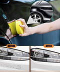 Hand using sponge from 2026 Upgraded Scratch Remover For Vehicles With Wipe And Sponge Car Scratch Repair Kit For Deep Scratches