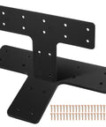Heavy Duty T Shaped Steel Mending Plates With Galvanized Screws And Socket Wrench Set Dead On Mounting Brackets for fence posts.