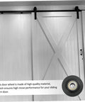 Heavy Duty Barn Door Roller Wheel Nylon Pulley for smooth sliding and easy install on a white barn door with durable hanging rail