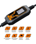Road Trip Ready Portable J1772 EV Charger Cable 7KW 32A Five Meter Cord Built For Garage Recharge with protective features.