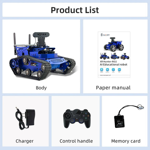 Product image showing a Jetson Nano Based AI Vision Robot Kit With Lidar And 7 Inch Touch Screen Depth Camera ROS2 Mapping.