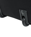Close-up of wheels on Protechtor Series Electronic Drum Kit Bag With Wheels And Tow Handle, black material