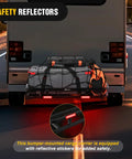 RV Bumper Mounted Cargo Carrier Basket With Net Fits 4 Inch Or 4 And A Half Inch Bumpers Heavy Duty Luggage Rack With Reflectors