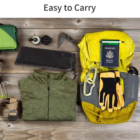 Camping gear with Tall 32.3 Inch By 9.5 Inch Aluminum Stove Windscreen With 10 Removable Plates in drawstring bag